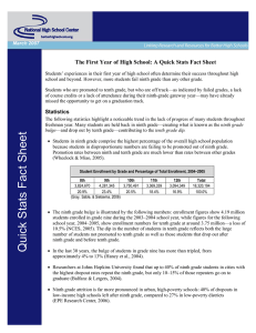 The First Year of High School: A Quick Stats Fact Sheet