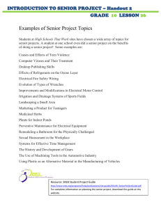 Examples of Senior Project Topics GRADE