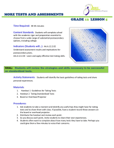 MORE TESTS AND ASSESSMENTS GRADE LESSON