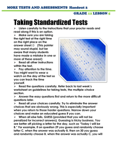 Taking Standardized Tests  MORE TESTS AND ASSESSMENTS  Handout 2 GRADE