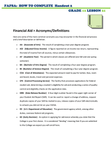 Financial Aid &gt; Acronyms/Definitions  GRADE