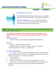 EMPLOYER EXPECTATIONS GRADE LESSON