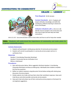 CONNECTING TO COMMUNITY GRADE LESSON