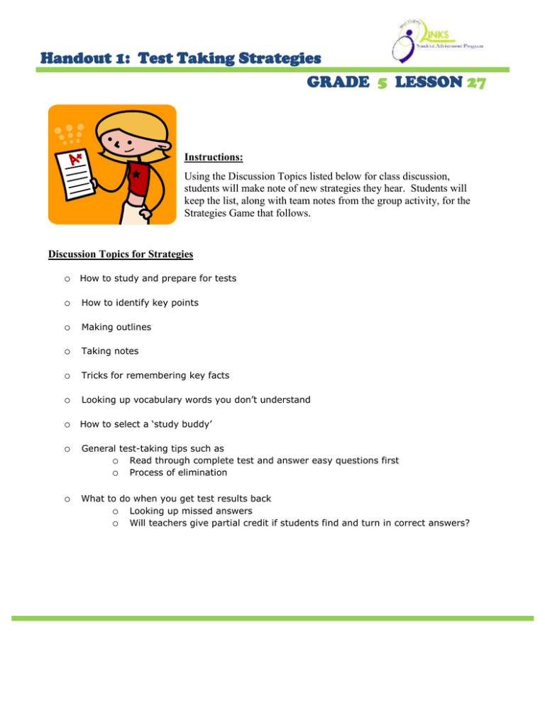 handout-1-test-taking-strategies-grade-lesson