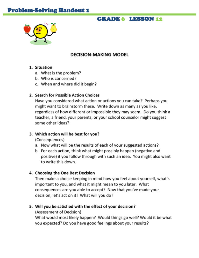 Problem Solving Handout 1 GRADE LESSON