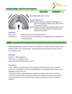 Leadership and Involvement GRADE LESSON