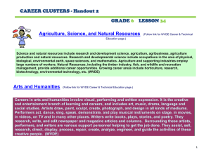 Agriculture, Science, and Natural Resources  CAREER CLUSTERS - Handout 2 GRADE