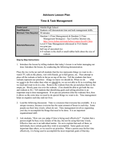 Advisors Lesson Plan  Time &amp; Task Management