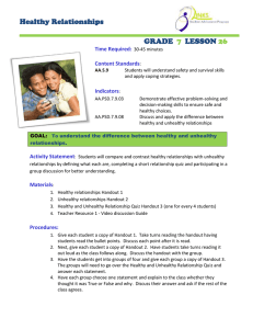 Healthy Relationships GRADE LESSON