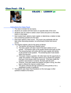 Class Feud – TR  3 GRADE LESSON
