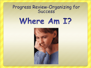 Progress Review-Organizing for Success