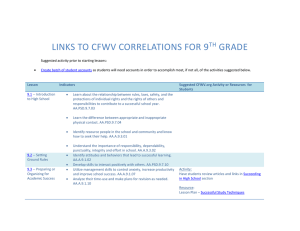 LINKS TO CFWV CORRELATIONS FOR 9 GRADE TH