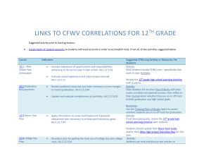 LINKS TO CFWV CORRELATIONS FOR 12 GRADE TH