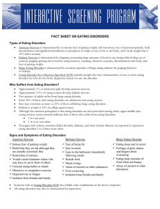 FACT SHEET ON EATING DISORDERS