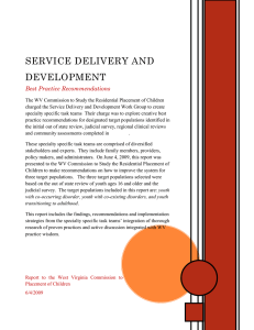 SERVICE DELIVERY AND DEVELOPMENT Best Practice Recommendations