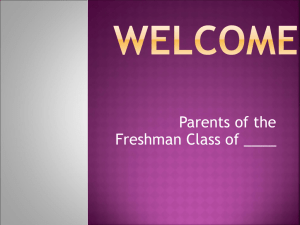 Parents of the Freshman Class of ____