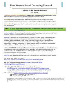 West Virginia School Counseling Protocol  Utilizing PLAN Results Protocol  10