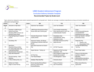 LINKS Student Advisement Program Curriculum Delivery Schedule Template