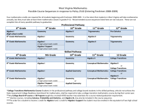 West Virginia Mathematics