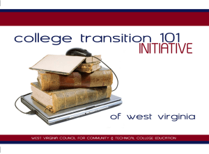 INITIATIVE  college transition 101 of west virginia
