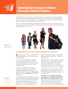 Implementing Strategies to Achieve Successful Student Transitions