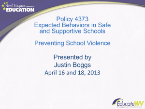 Presented by Justin Boggs April 16 and 18, 2013 Policy 4373