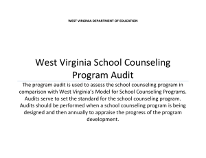 West Virginia School Counseling Program Audit