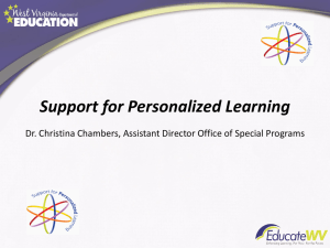 Support for Personalized Learning