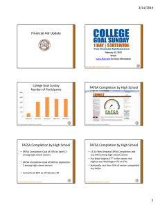 Financial Aid Update FAFSA Completion by High School