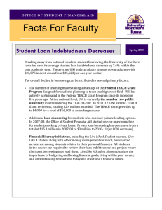 Facts For Faculty Student Loan Indebtedness Decreases