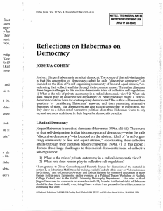 Reflections  on  Habermas on Democracy aps· JOSHUA  COHEN*