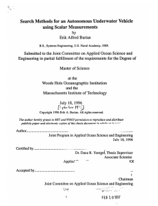 Search Methods  for an Autonomous  Underwater Vehicle