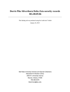 Dorris Pike Silverthorn Delta Zeta sorority records RG.00.05.06