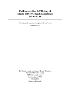 Caldemeyer-Shurtleff History of Indiana 1850-1965 teaching materials RG.04.01.19