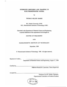 HYDROGEN  DIFFUSION  AND  TRAPPING  IN by