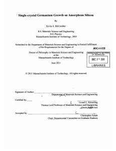 Single-crystal  Germanium  Growth on Amorphous  Silicon