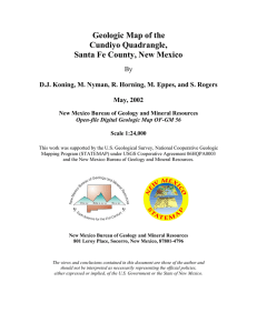 Geologic Map of the Cundiyo Quadrangle, Santa Fe County, New Mexico By