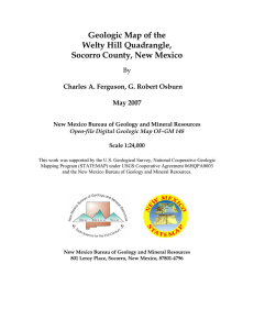 Geologic Map of the Welty Hill Quadrangle, Socorro County, New Mexico By