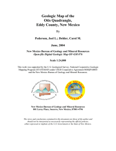 Geologic Map of the Otis Quadrangle, Eddy County, New Mexico By