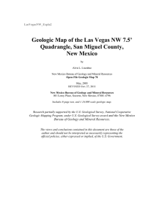 Geologic Map of the Las Vegas NW 7.5’ New Mexico