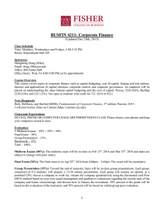 BUSFIN 4211: Corporate Finance (Updated Dec 28th, 2015)