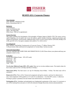 BUSFIN 4211: Corporate Finance