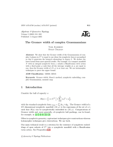 T A G The Gromov width of complex Grassmannians