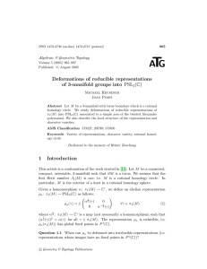 T A G Deformations of reducible representations
