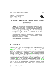 T A G Intrinsically linked graphs and even linking number