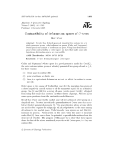 T A G Contractibility of deformation spaces of G–trees