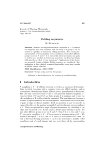 Folding sequences Geometry &amp; Topology Monographs M J Dunwoody 139