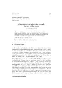 Classification of unknotting tunnels for two bridge knots Geometry &amp; Topology Monographs