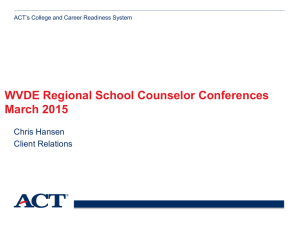 WVDE Regional School Counselor Conferences March 2015  Chris Hansen