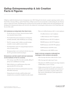 Gallup Entrepreneurship &amp; Job Creation Facts &amp; Figures